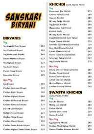 Sanskari Biryani menu 1