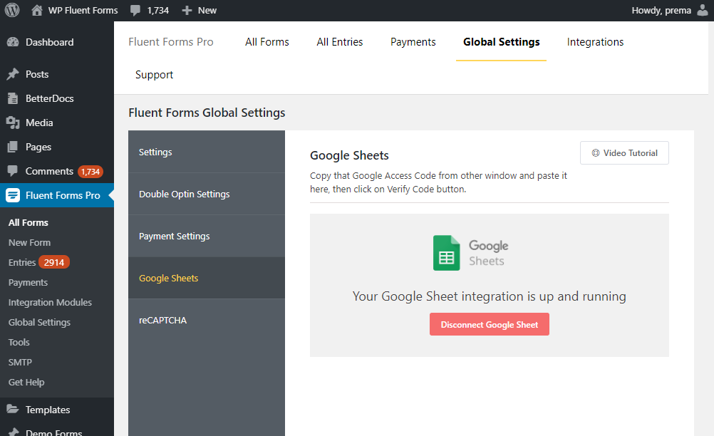 Google forms, Google sheets API