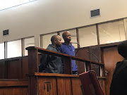 Menziwa Mdaka (left) and Zakhele Dubazane appear before Magistrate Vanitha Armu in the Durban Magistrate's court on December 20 2018.