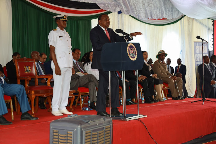 President Uhuru Kenyatta in Nakuru to officially open the Simba Cement Nakuru Grinding Plant on Tuesday, January 28, 2020.