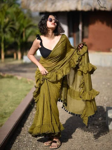 Ruffle saree