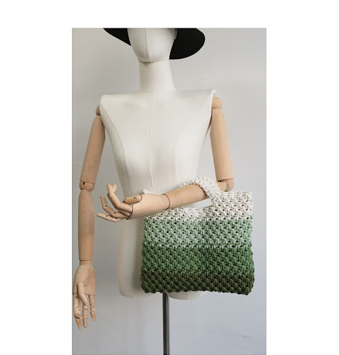 Title 4, Simple Cotton String Woven Handbag, a lightweig...