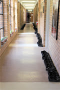 Shoes left by matric pupils at Fish Hoek High School. The shoes will be donated to those less privileged.