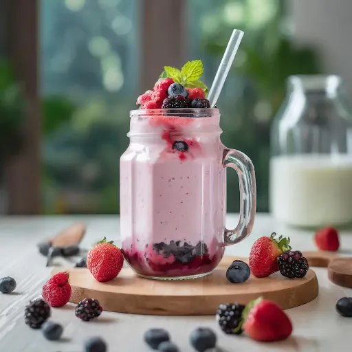 Mixed Berry Milk [450 Ml, Mason Jar]