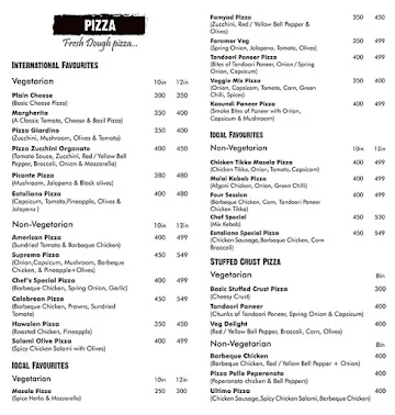 Eataliano Pizza menu 