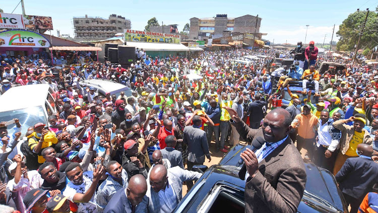 Deputy President William Ruto in Gatanga, Murang'a county, on Sunday, February 28.