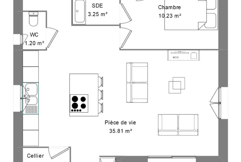  Vente Terrain + Maison - Terrain : 520m² - Maison : 50m² à Villeperdue (37260) 