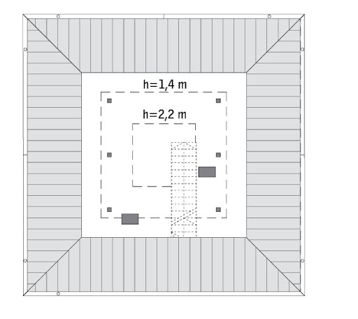 Ładny 4 - C502 - Rzut poddasza do indywidualnej adaptacji (22,3 m2 powierzchni użytkowej)