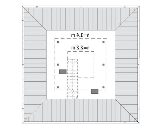 Ładny 4 - C502 - Rzut poddasza do indywidualnej adaptacji (22,3 m2 powierzchni użytkowej)