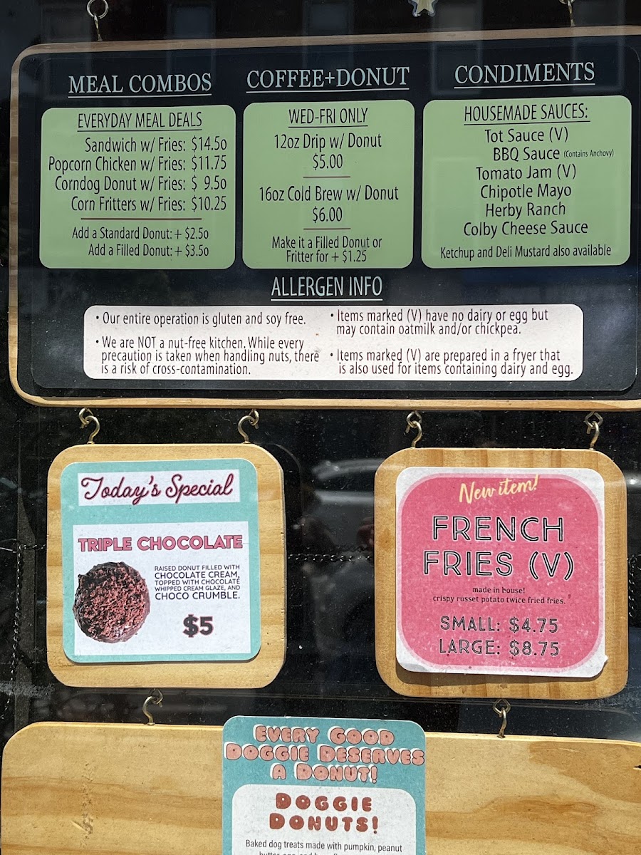 Posted menu on April 24, 24 with new savory items.