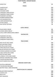 Temptations Ice Cream Parlour menu 2