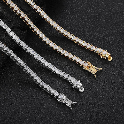 Title 7, Gradient Zircon Tennis Chain Bracelet, Hip Hop ...