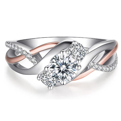 Title 2, Zircon Shiny Ring for Women Fashion Geometry Pa...