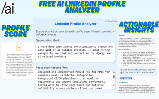 AI LinkedIn Profile Analyzer