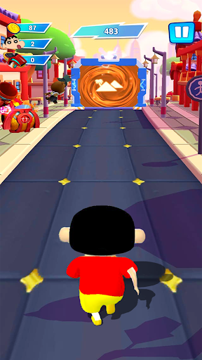 Screenshot Shinchan Crayon Subway Bus Run