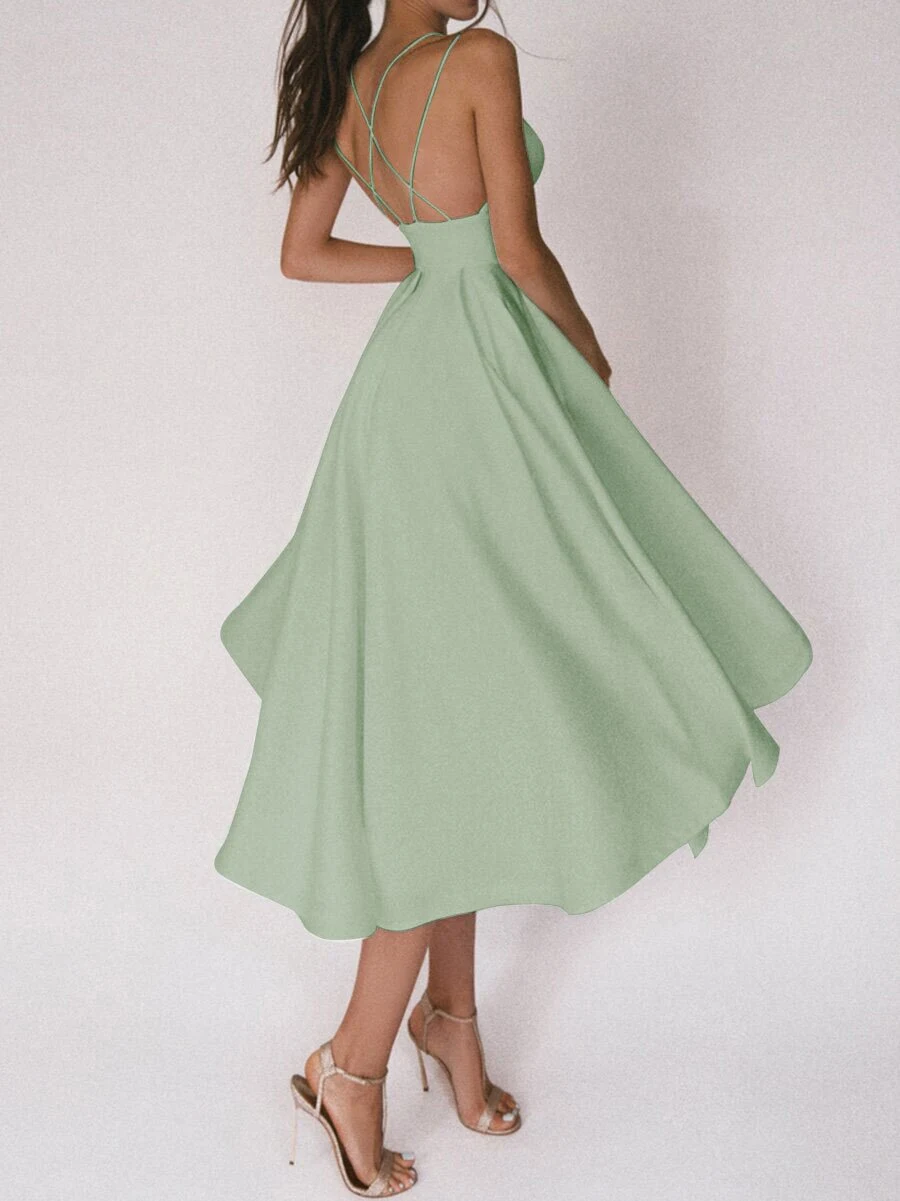 Title 5, Sexy V-neck Suspender Dress Summer Fashion A-Li...