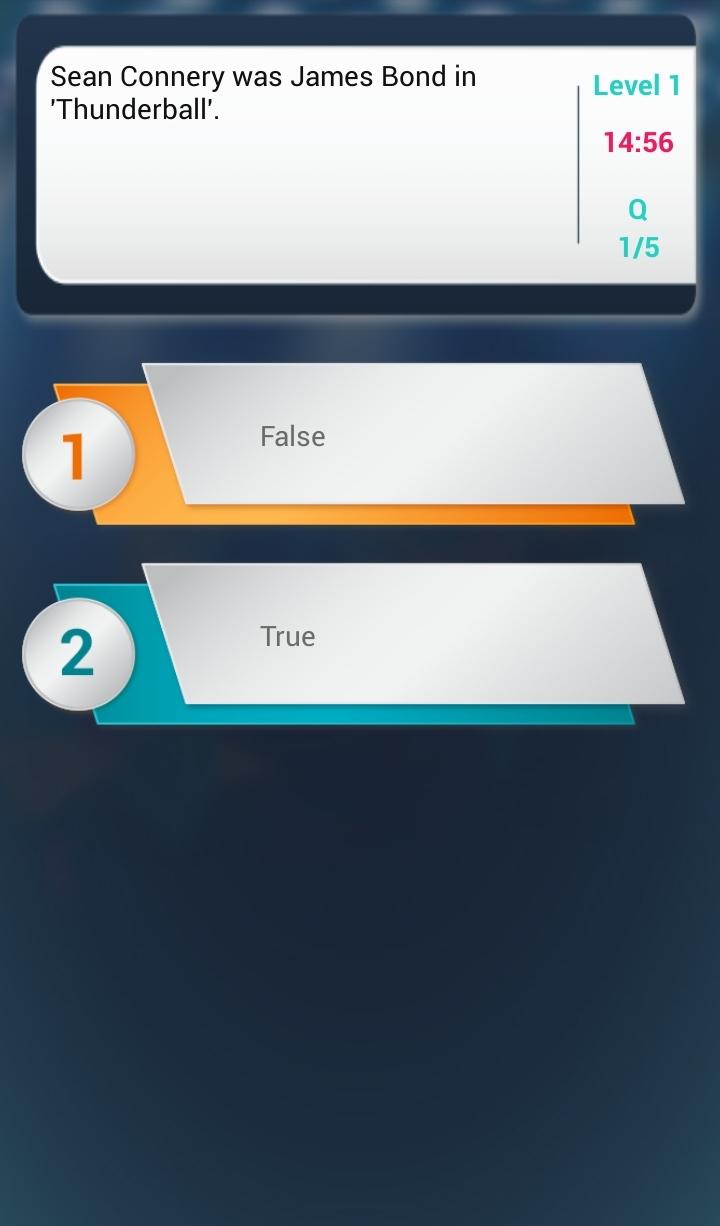Sean Connery Quiz Screen 3