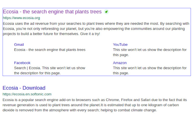 Ecosia Keyboard Shortcuts chrome extension