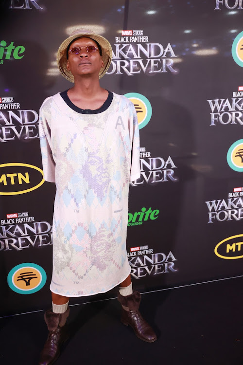 Warren Masemola at the premiere of Marvel Studios Black Panther: Wakanda Forever at Ster Kinekor, The Zone Rosebank Mall in Johannesburg.