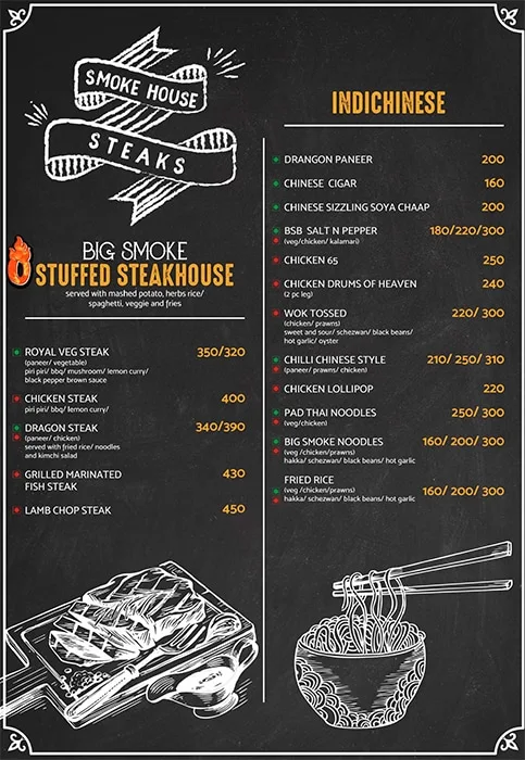 Big Smoke Bistro menu 