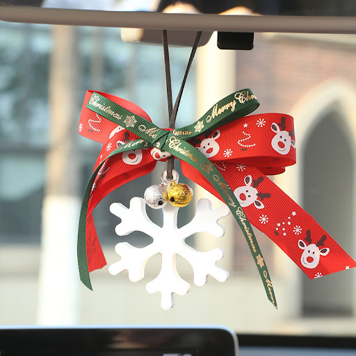 Title 5, Simple Christmas Car Snowflake Bell Pendant. Fe...