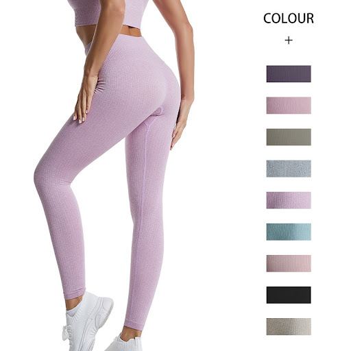 Title 9, High Waisted Threaded Gym Pants Solid Color Plu...
