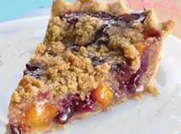 Peach Blueberry Streusel  Pie