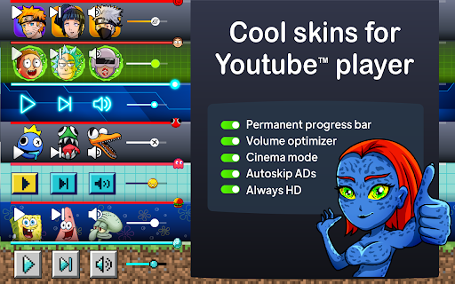 Skins for YouTube player