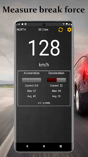 Screenshot Speedometer and G-Force meter