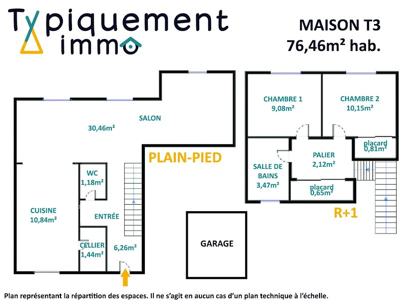 Vente maison 3 pièces 76.5 m² à Aucamville (31140), 224 990 €