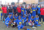 Uthongathi FC players pose for a group photo.