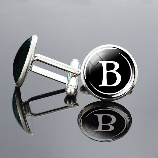 Title 24, Metal twenty-six English alphabet cufflinks for...