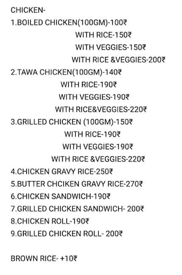 Anytime Fitness Cafe menu 