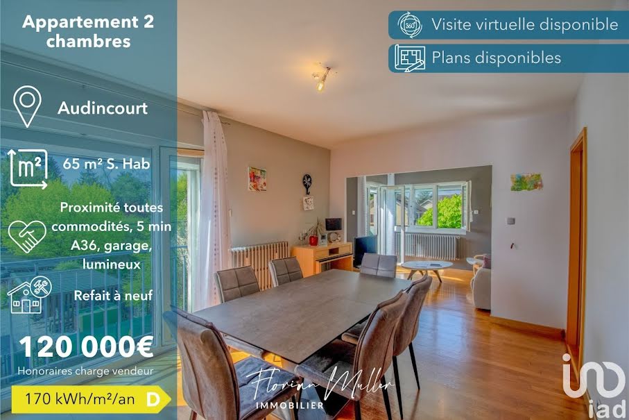Vente appartement 3 pièces 65 m² à Audincourt (25400), 120 000 €