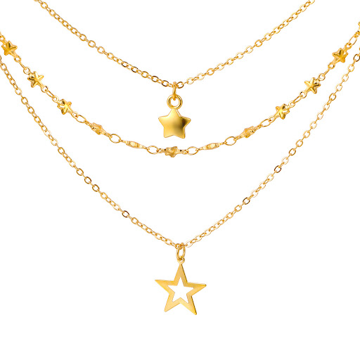 Title 3, Hollow Pentagram Pendant Necklace