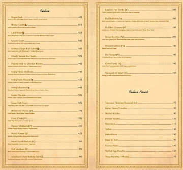 SABOR menu 