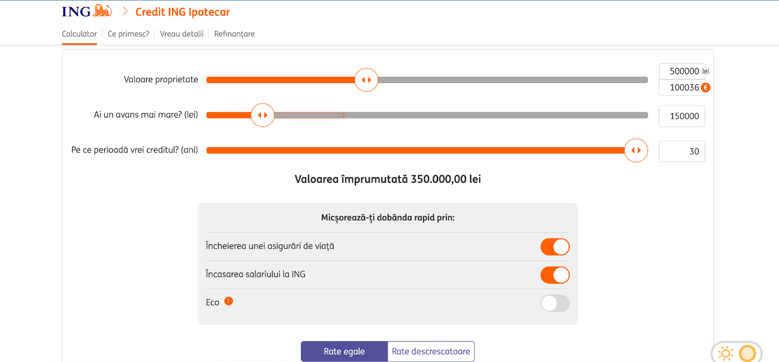 Simulare credit ipotecar 2