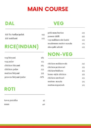 Spice Goa menu 