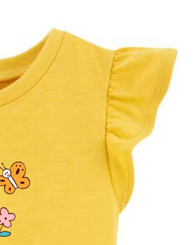 Sevimli Kız Çocuk Pamuklu Kısa Koll - 1