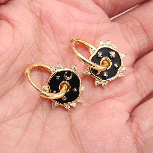Title 4, Moon XINGX Vintage Openable Earrings, timeless ...