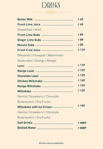 Aromas Of Biryani menu 