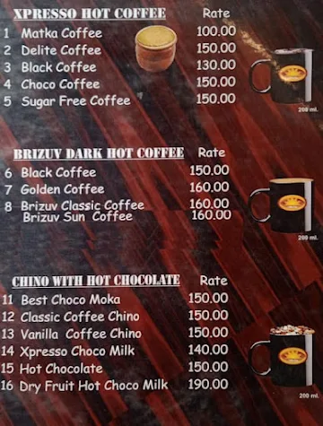 Coffee King menu 