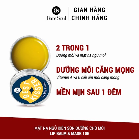 Mặt Nạ Ngủ Cho Môi Kiêm Son Dưỡng Baresoul Best Kisser Lip Balm & Mask 10G