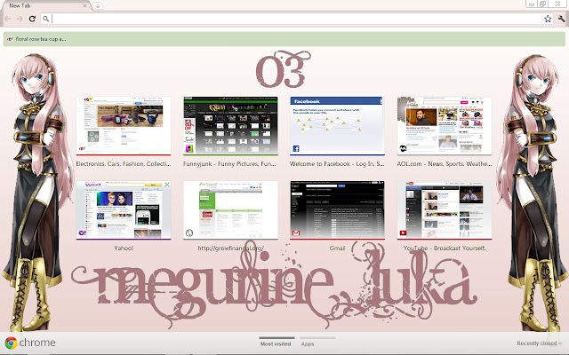 vocaloid: megurine luka chrome extension