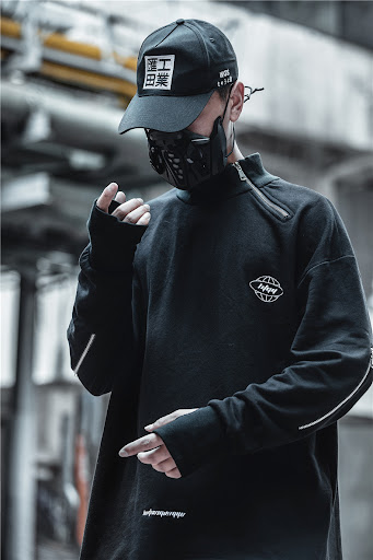 Title 6, Guochao dark functional wind diagonal zipper sw...