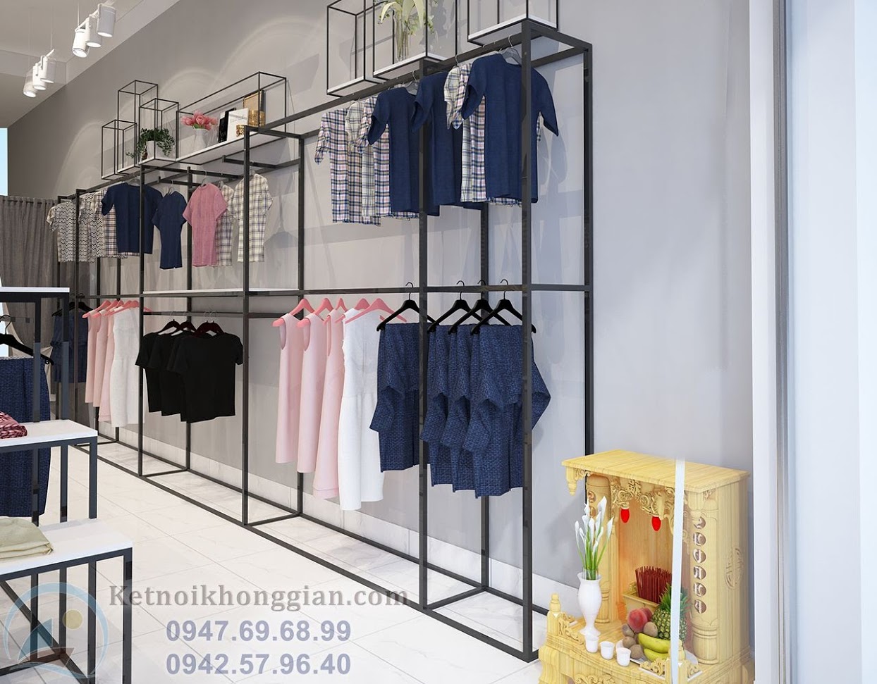 thiết kế shop thời trang công sở bền vững và đẹp