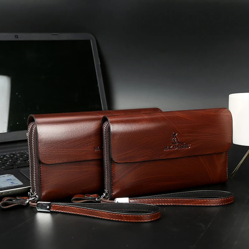Kangaroo Heren Lange Portemonnee, Casual Business Clutch, Ruimte voor Pasjes en Contant Geld, Stijlvol en Praktisch Ontwerp
