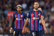 Sergio Busquets of FC Barcelona looks on during a La Liga match against Osasuna at Camp Nou in Barcelona, Spain, on May 2 2023.