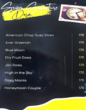 Dosa Infinity menu 