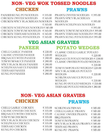 The Sesame Wok menu 